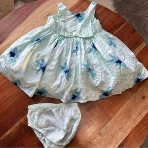 JANIE AND JACK‎ Baby Girl 6-12M Blue Watercolor Formal Dress